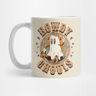 Howdy Ghouls Western Halloween Ghost Spooky Season Retro Mug